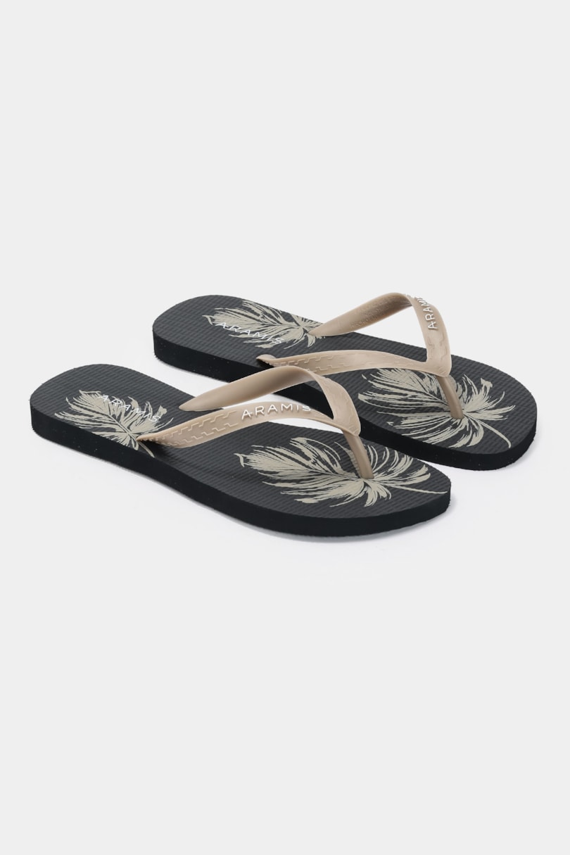 Chinelo Palm Print Preto