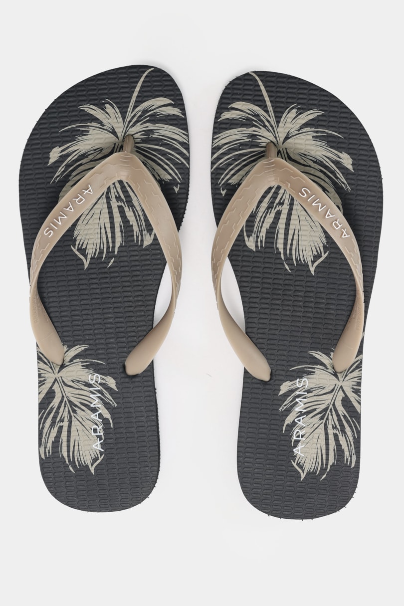 Chinelo Palm Print Preto