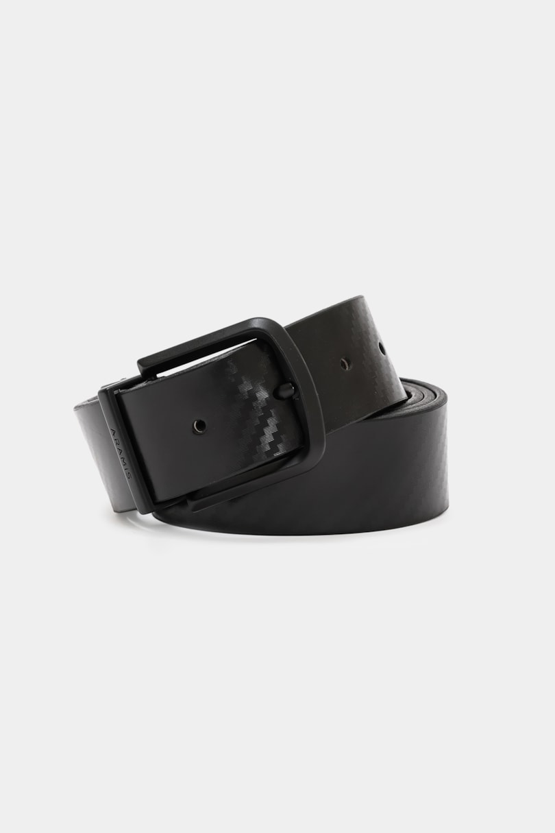 Cinto Dupla Face Chevron Preto C/Marrom