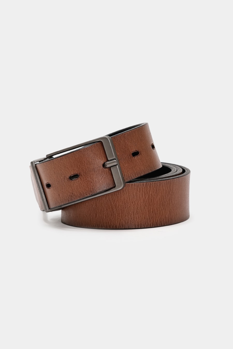Cinto Dupla Face Mid Stripe Preto C/Caramelo — foto 5 de 6