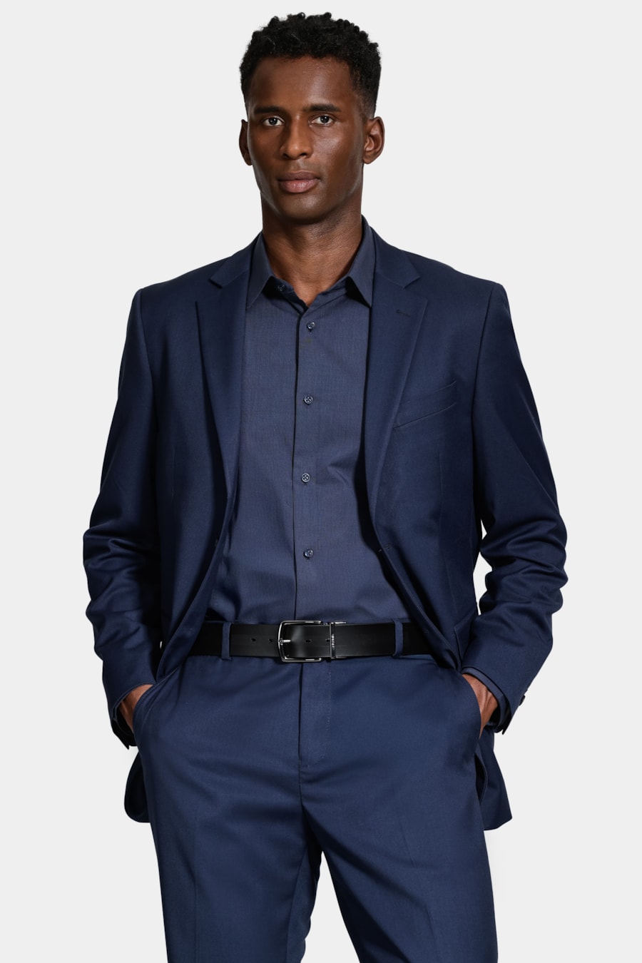 Cinto Dupla Face Pinstripe Preto/Cafe — foto 3 de 6