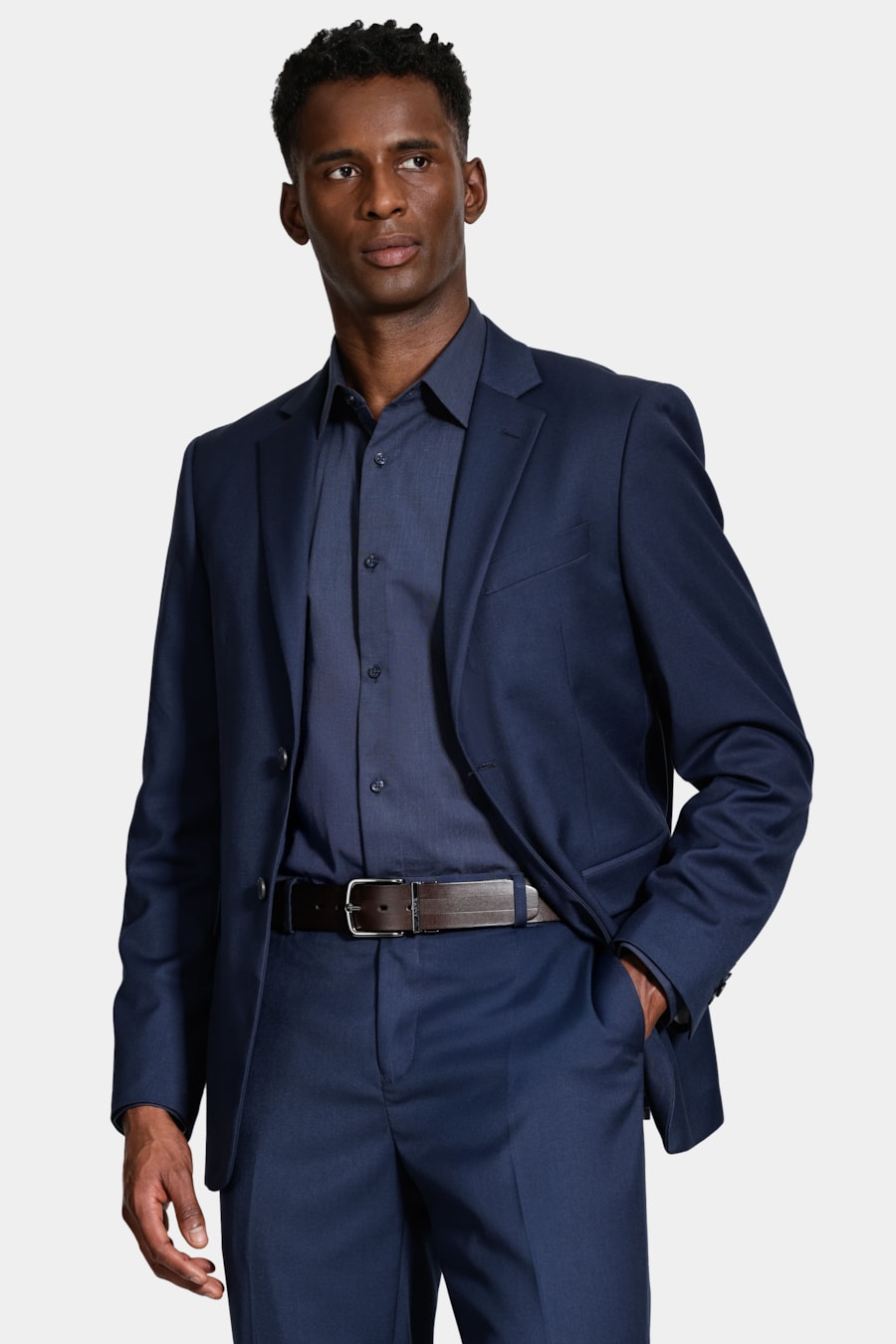 Cinto Dupla Face Pinstripe Preto/Cafe — foto 6 de 6