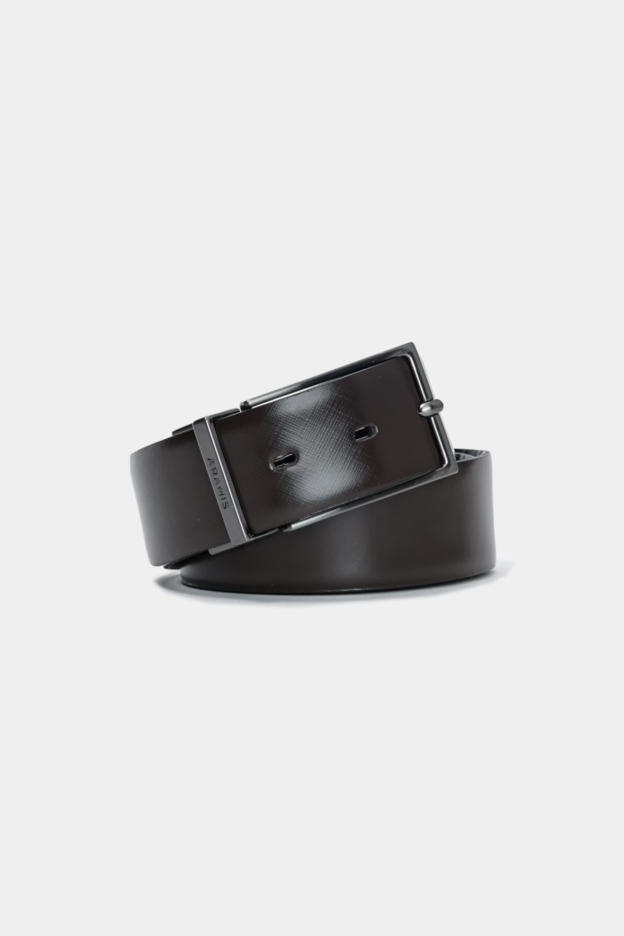 Cinto Dupla Face Saffiano Classique Café Com Preto — foto 1 de 6