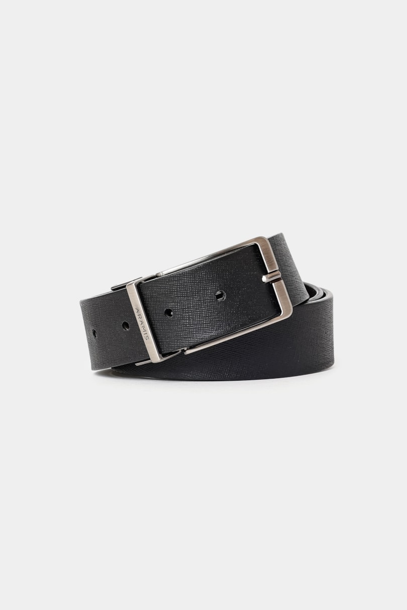 Cinto Dupla Face Saffiano Preto/Cafe