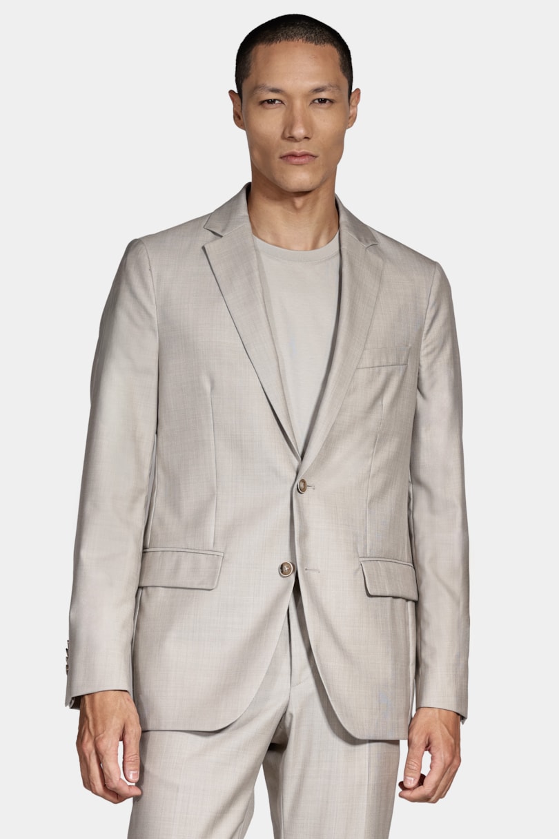 Costume Lã e Seda Super Slim Premium Cáqui
