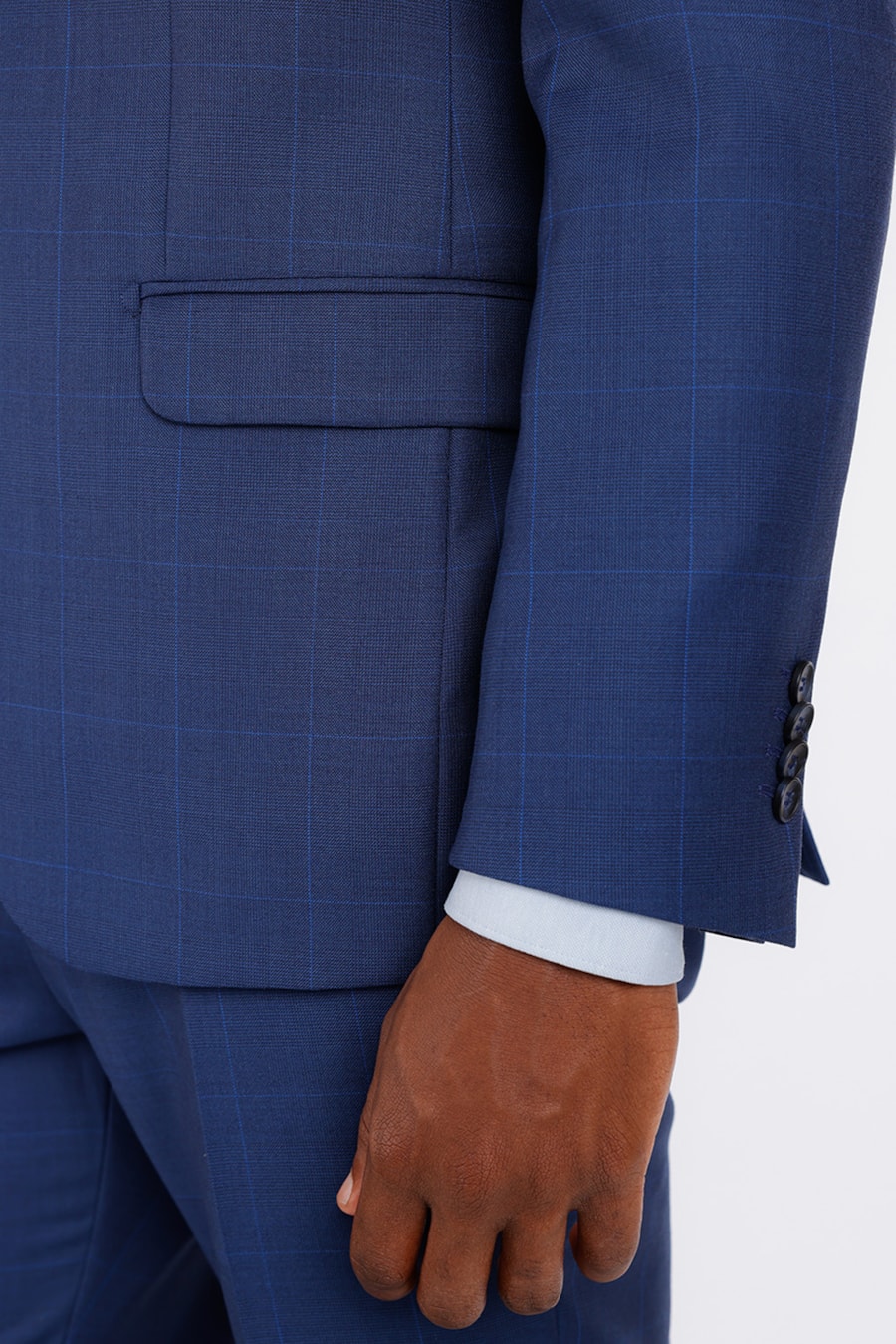 Costume Lã Super Slim Xadrez Marinho — foto 4 de 9