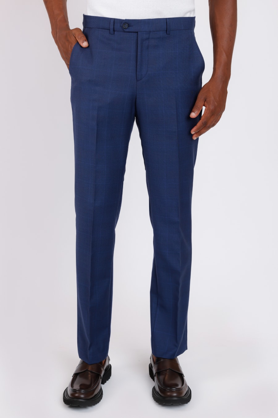 Costume Lã Super Slim Xadrez Marinho — foto 6 de 9