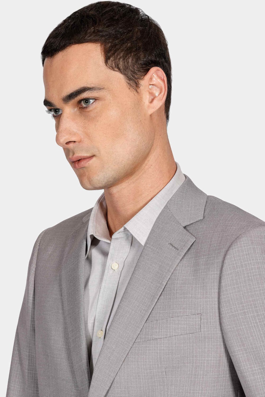 Costume Poliviscose Mini Xadrez Super Slim Cinza Claro — foto 3 de 11
