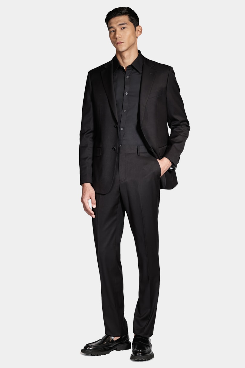 Costume Poliviscose Regular Preto