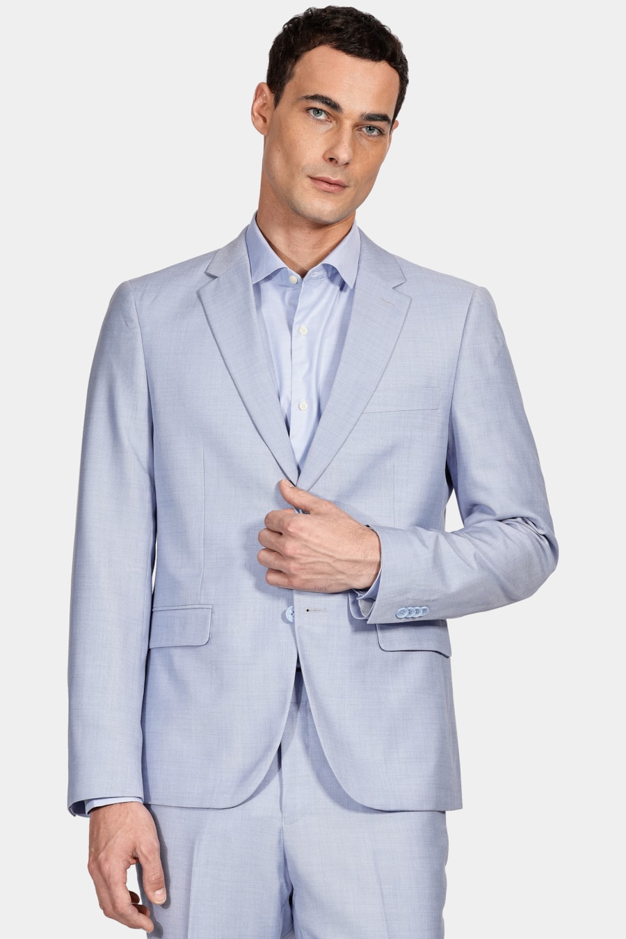 Costume Pv Falso Liso Super Slim Azul Claro — foto 1 de 13