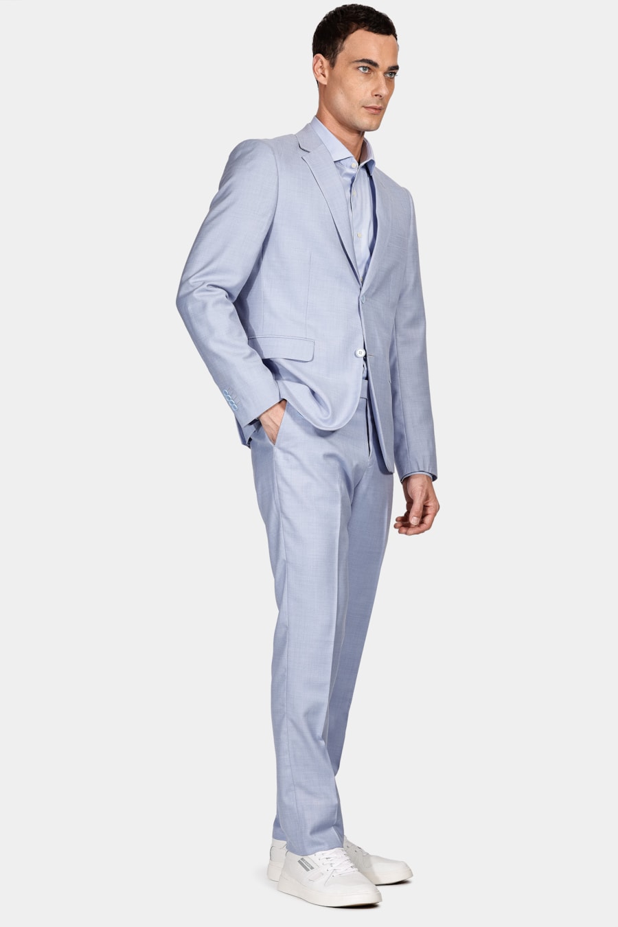 Costume Pv Falso Liso Super Slim Azul Claro — foto 2 de 13