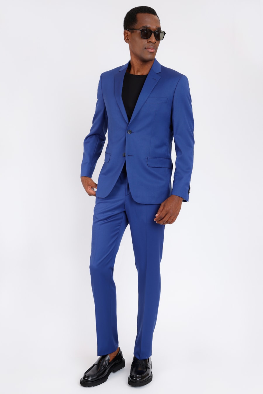 Costume Super Slim em Lã Azul Bic — foto 2 de 9