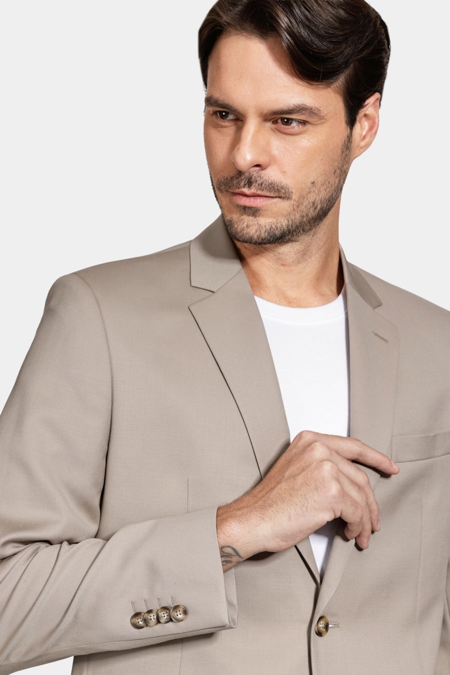 Costume Super Slim em Lã Super 120 Areia — foto 3 de 10