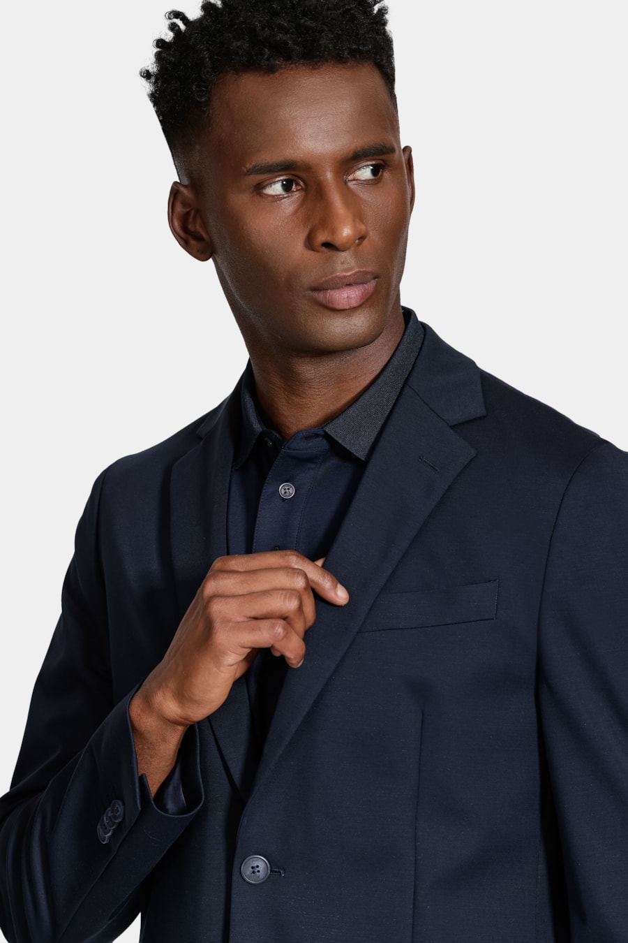Costume Super Slim Malha Tencel Marinho — foto 3 de 10