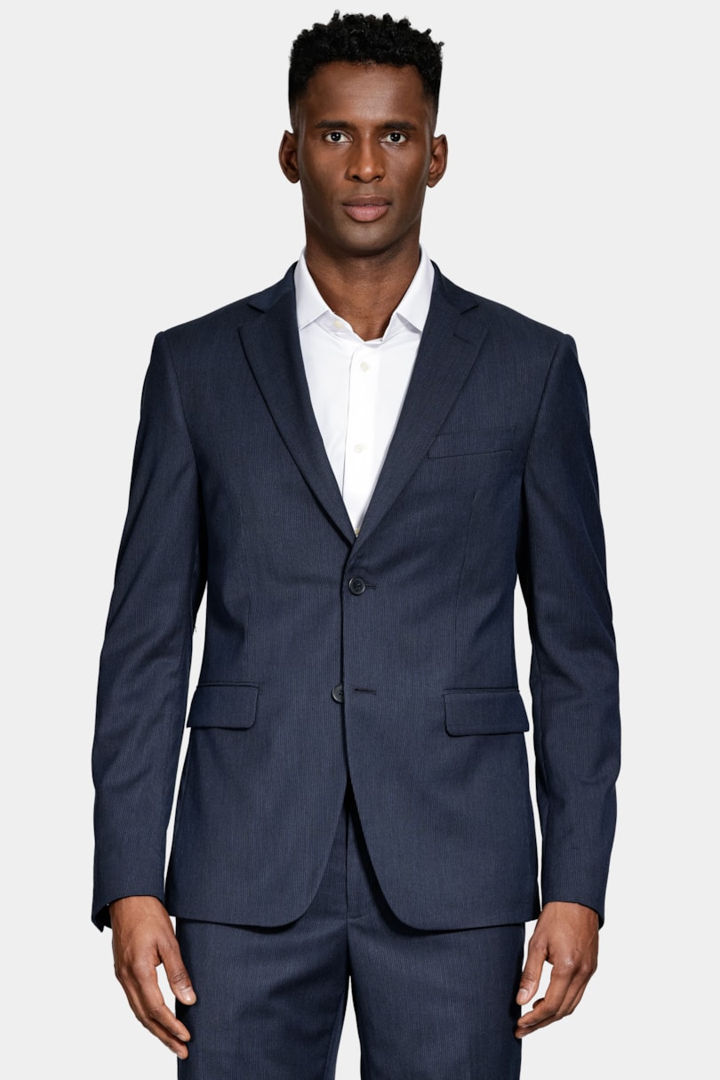 Costume Super Slim Mini Xadrez Marinho