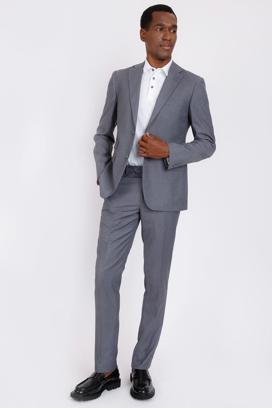 Costume Super Slim Poliviscose Cinza — foto 2 de 9