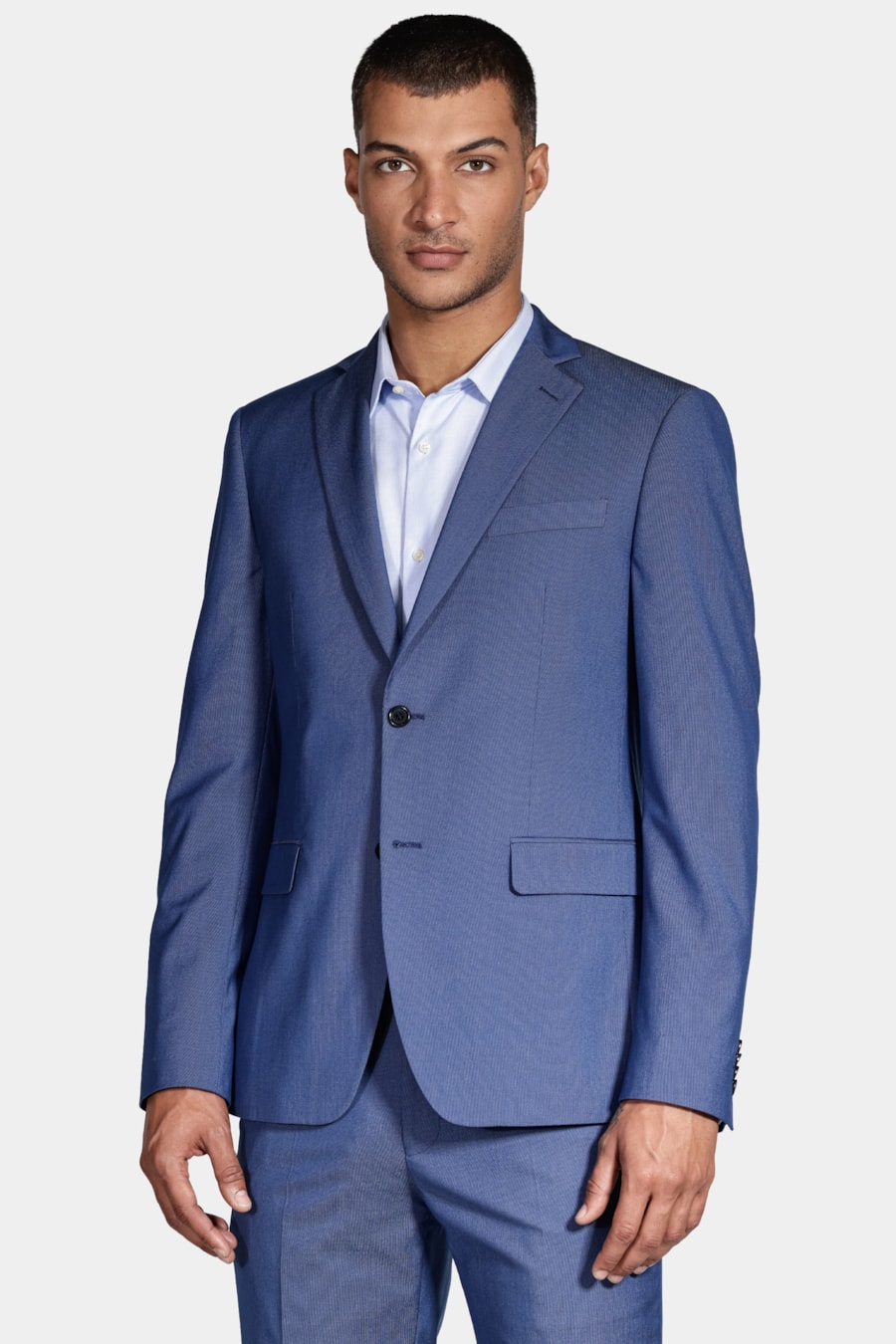 Costume Washable Slim Falso Liso Azul Médio — foto 1 de 14