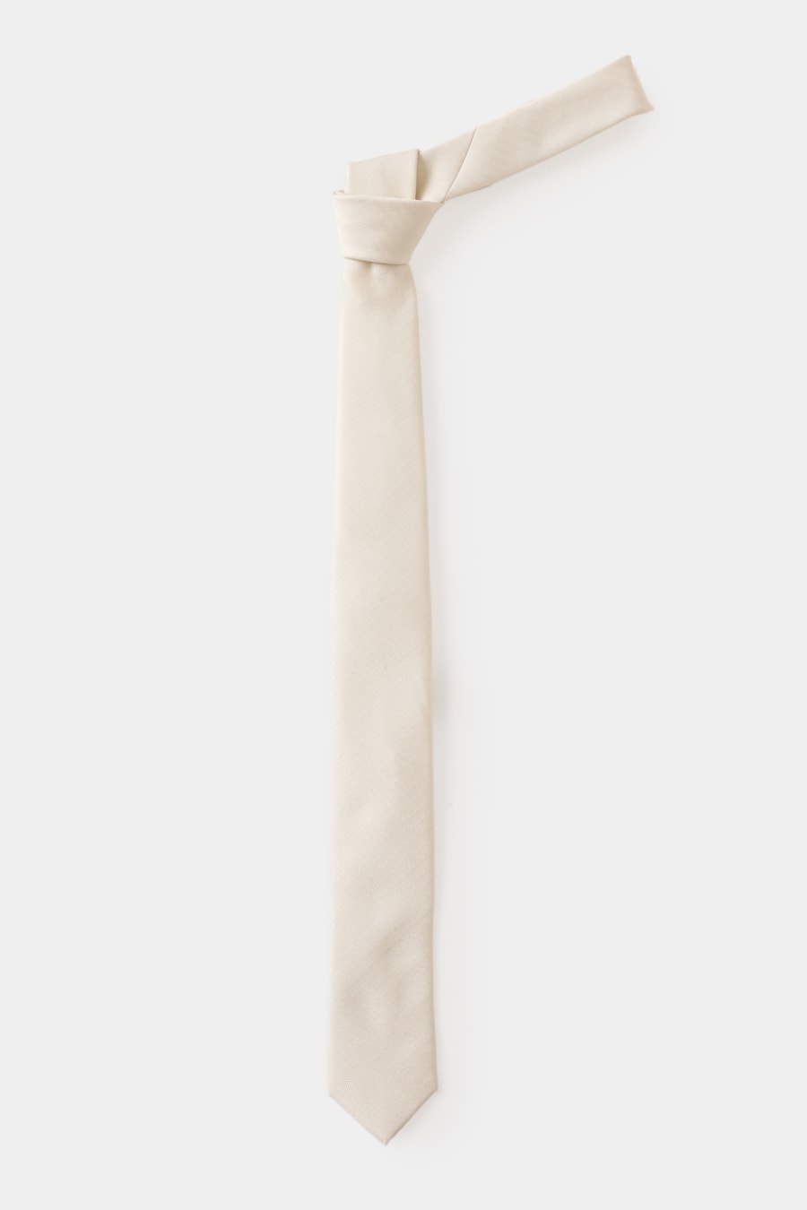 Gravata Falso Liso 6 Cm Off White — foto 3 de 4