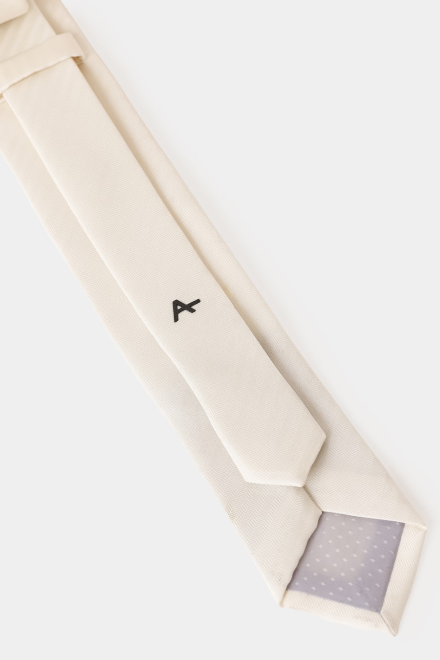 Gravata Falso Liso 6 Cm Off White — foto 4 de 4