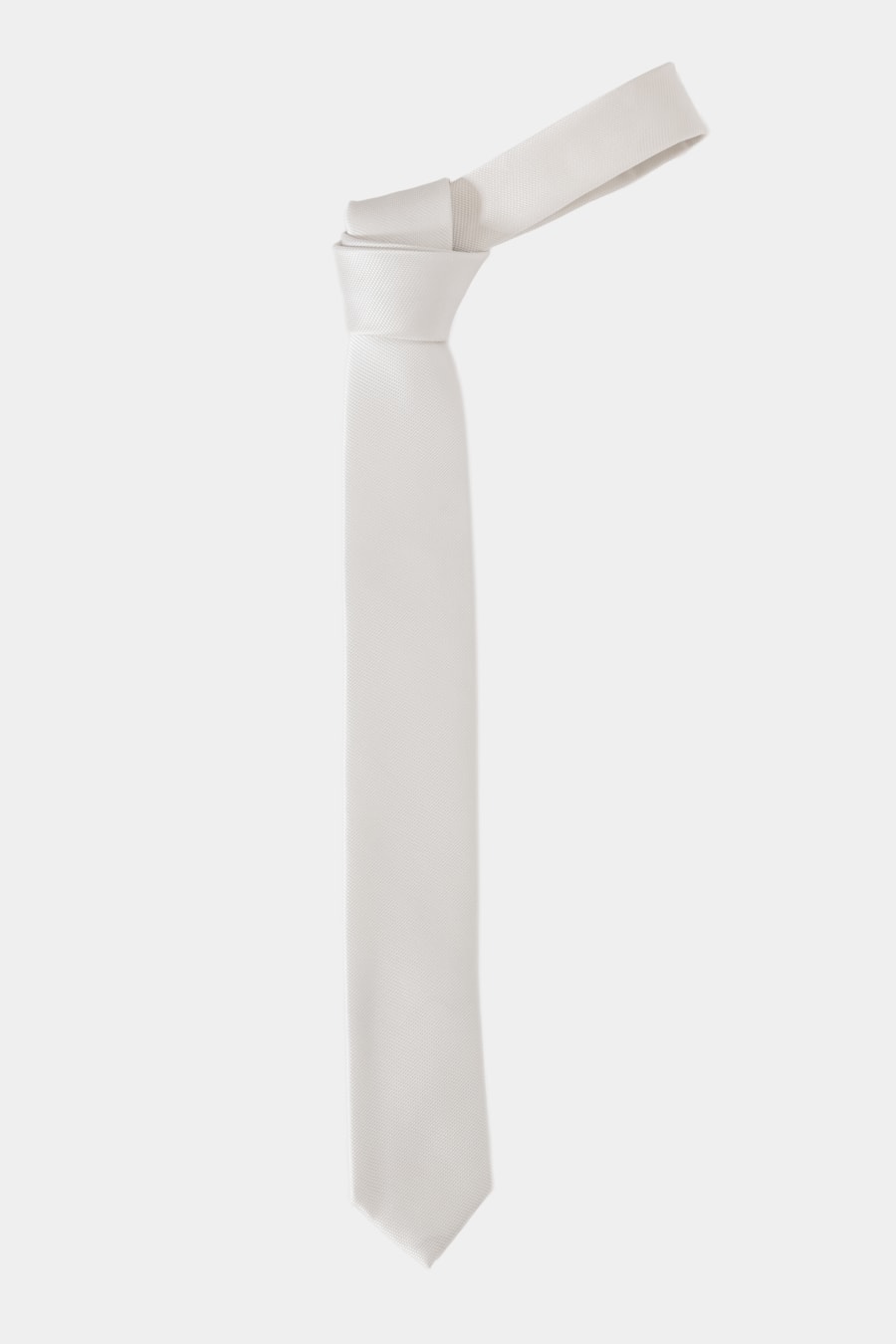 Gravata Falso Liso 6 Cm Off White — foto 3 de 4