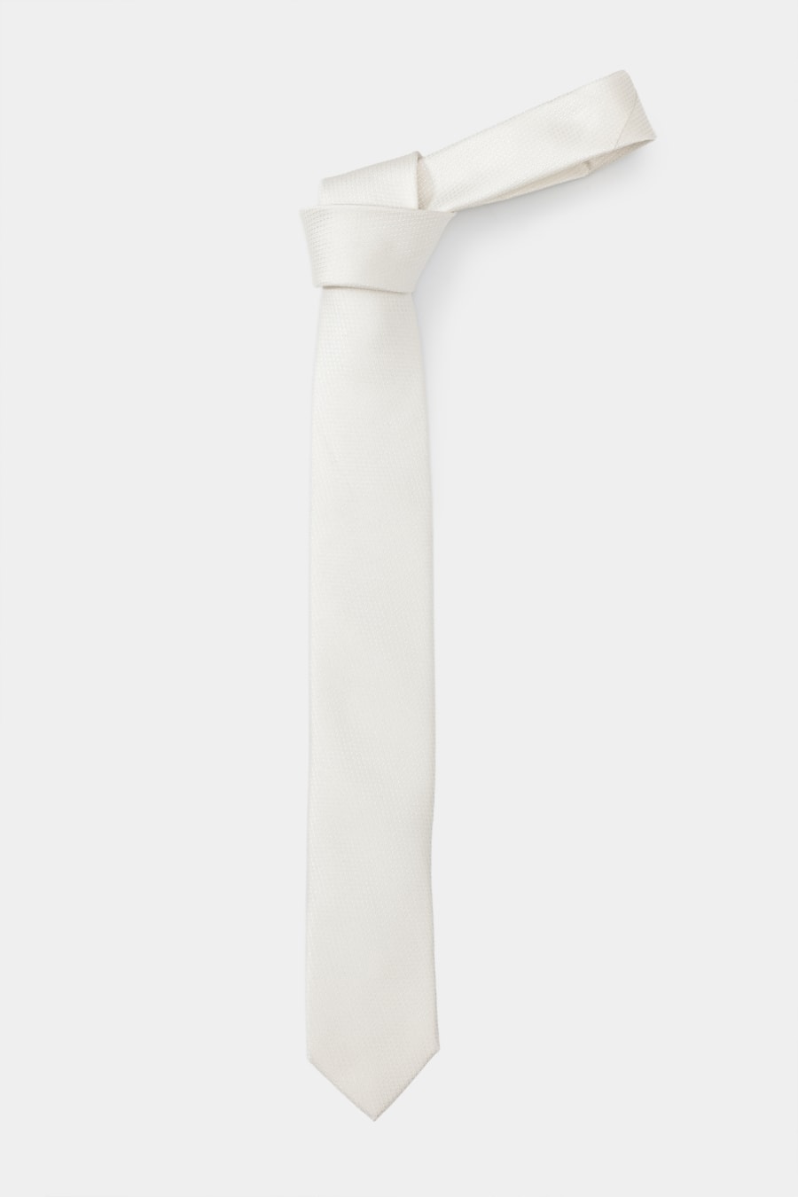 Gravata Falso Liso 6 Cm Off White — foto 3 de 4