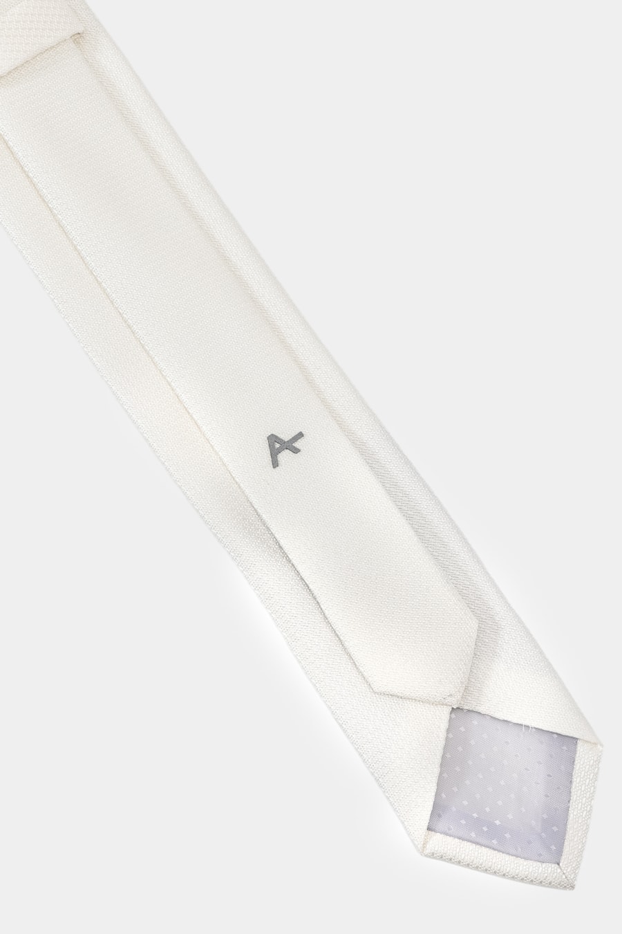 Gravata Falso Liso 6 Cm Off White — foto 4 de 4