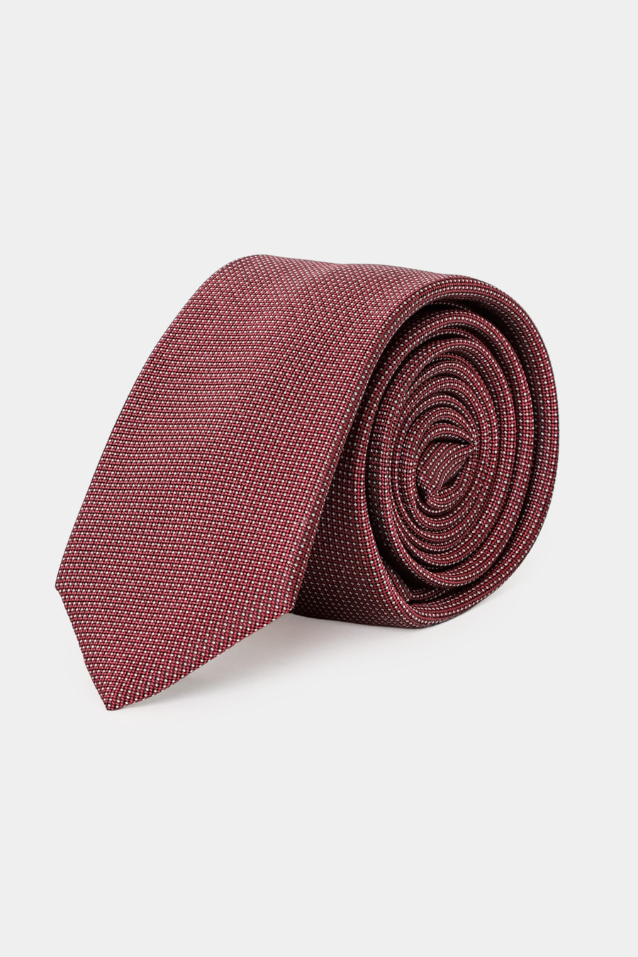 Gravata Jacquard Seda Dots Bordeaux — foto 1 de 4