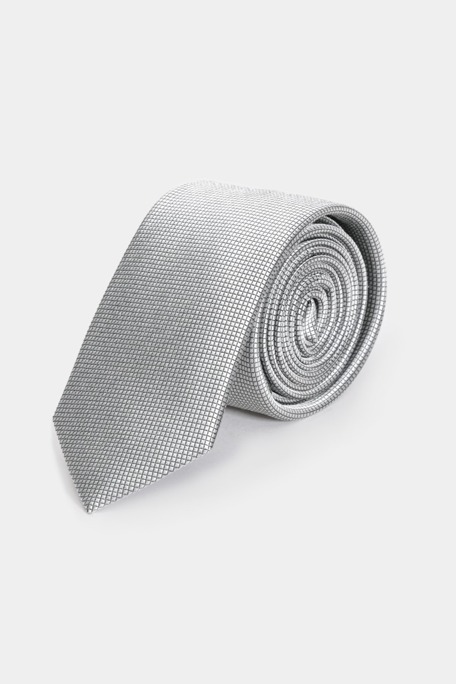 Gravata Jacquard Seda Grade Cinza — foto 1 de 3