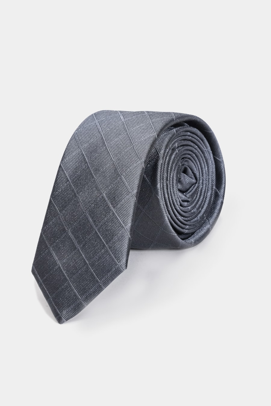 Gravata Jacquard Seda Lines Cinza — foto 1 de 3