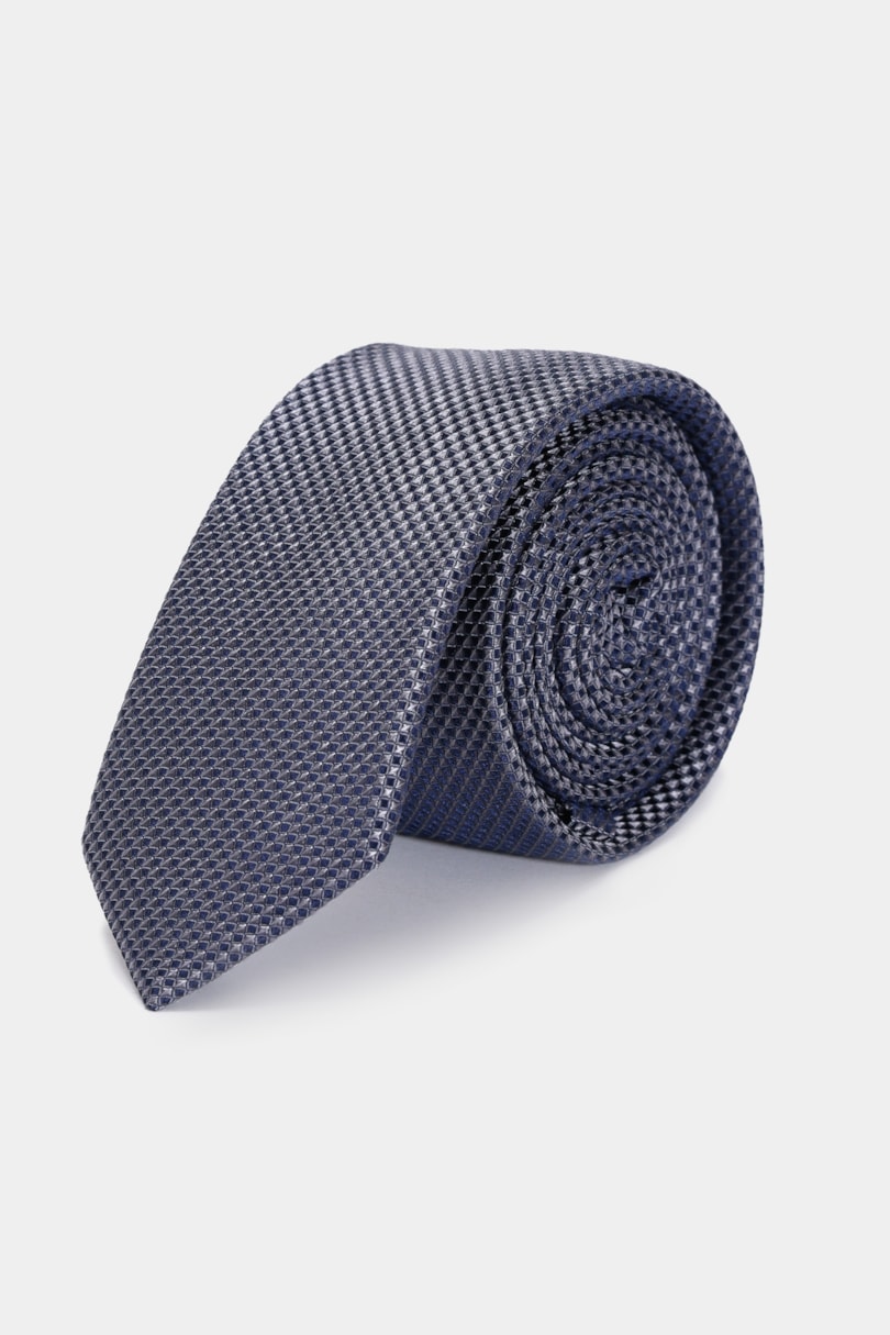 Gravata Jacquard Seda Square Cinza