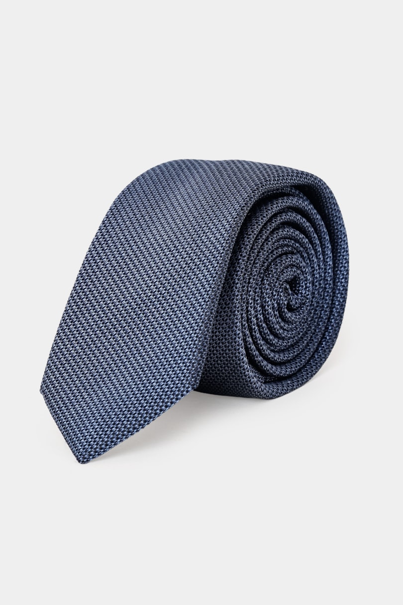 Gravata Jacquard Seda Star Marinho