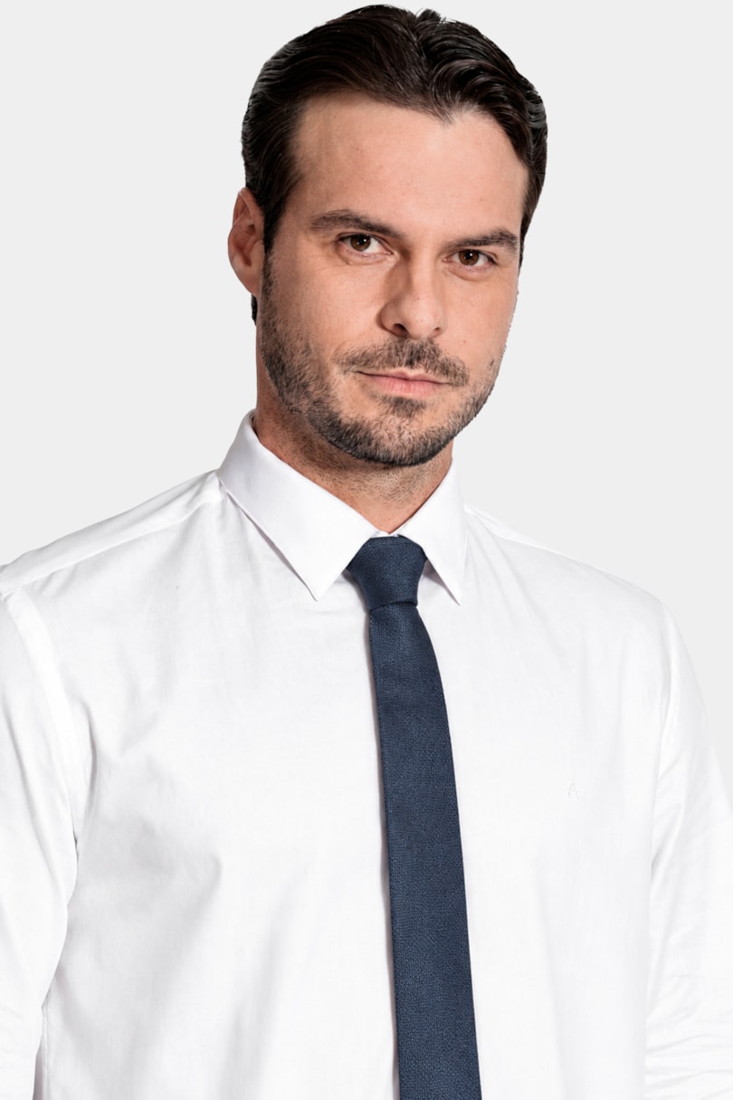Gravata Jacquard Seda Star Marinho