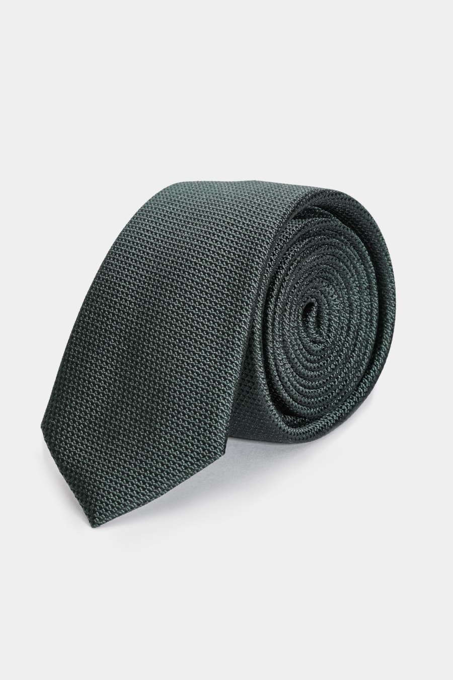 Gravata Jacquard Seda Textura Verde Escuro — foto 1 de 3