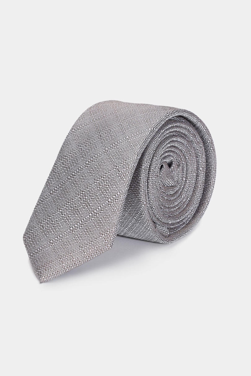 Gravata Jacquard Seda Traffic Cinza