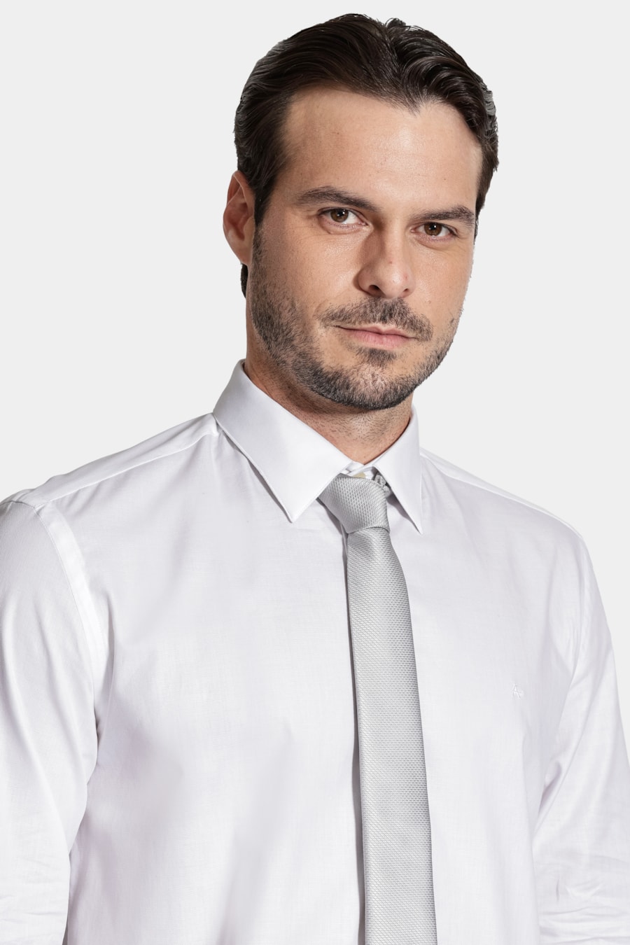 Gravata Jacquard Seda Triangle Cinza — foto 2 de 4