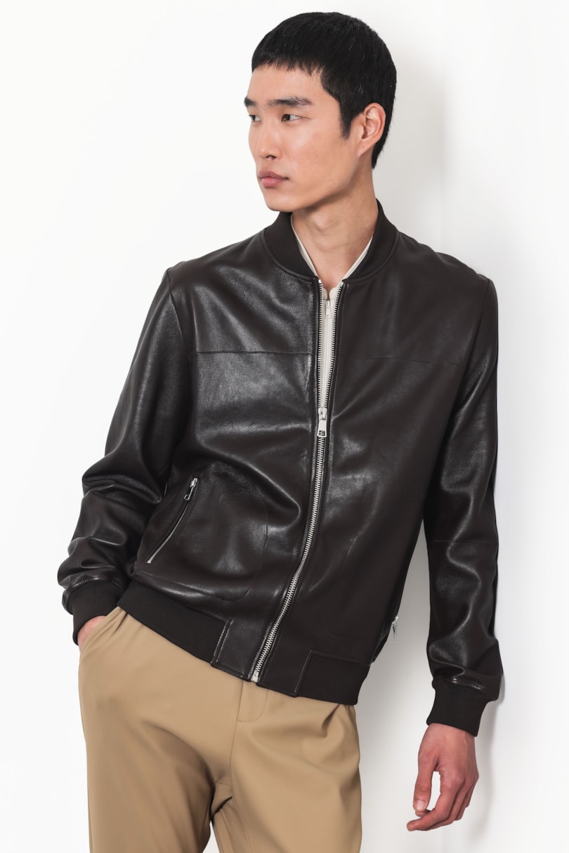 Jaqueta Bomber Couro Flex Cafe