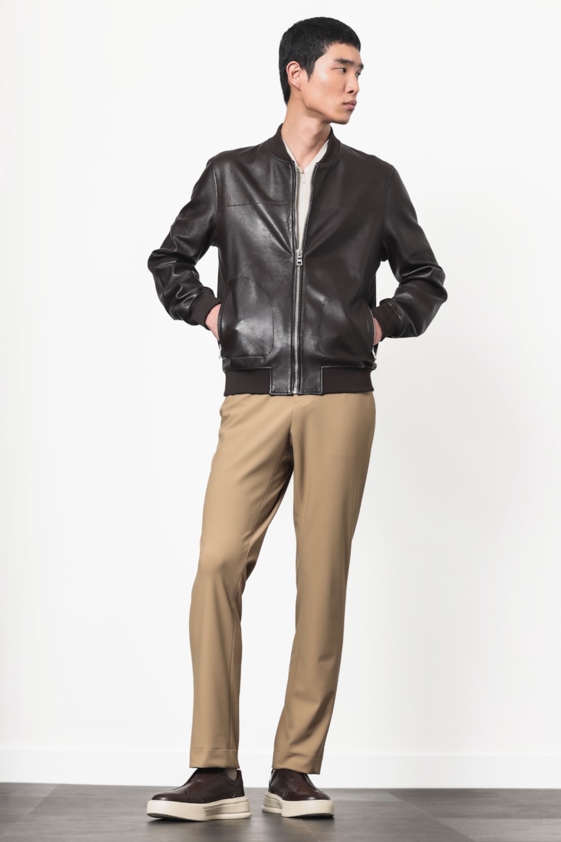 Jaqueta Bomber Couro Flex Cafe