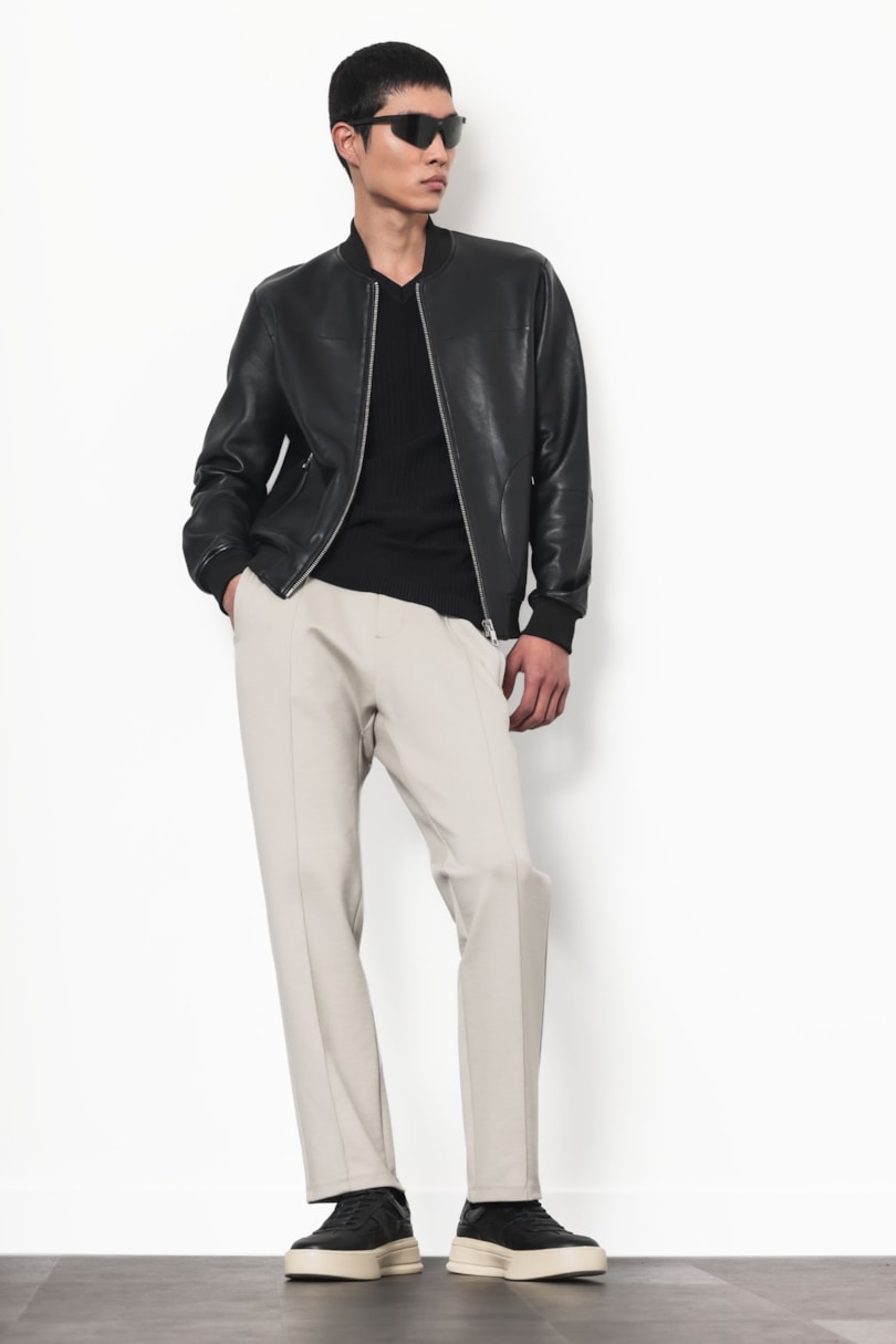 Jaqueta Bomber Couro Flex Preto