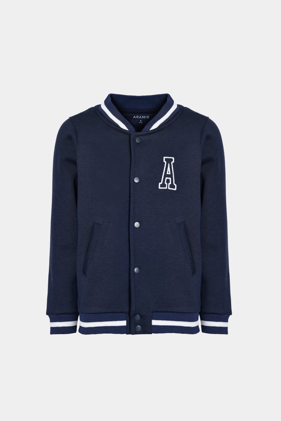 Jaqueta Bomber Moletom Infantil College Bordado Navy — foto 5 de 6