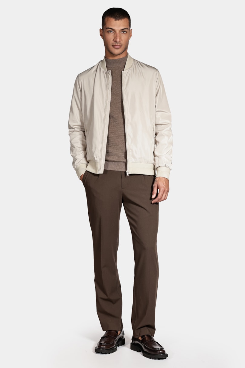 Jaqueta Bomber Nylon Liquid Repeller Cáqui