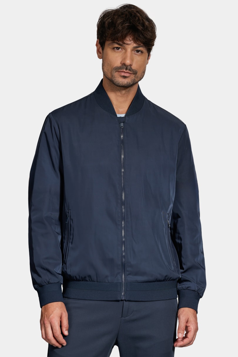 Jaqueta Bomber Nylon Liquid Repeller Marinho