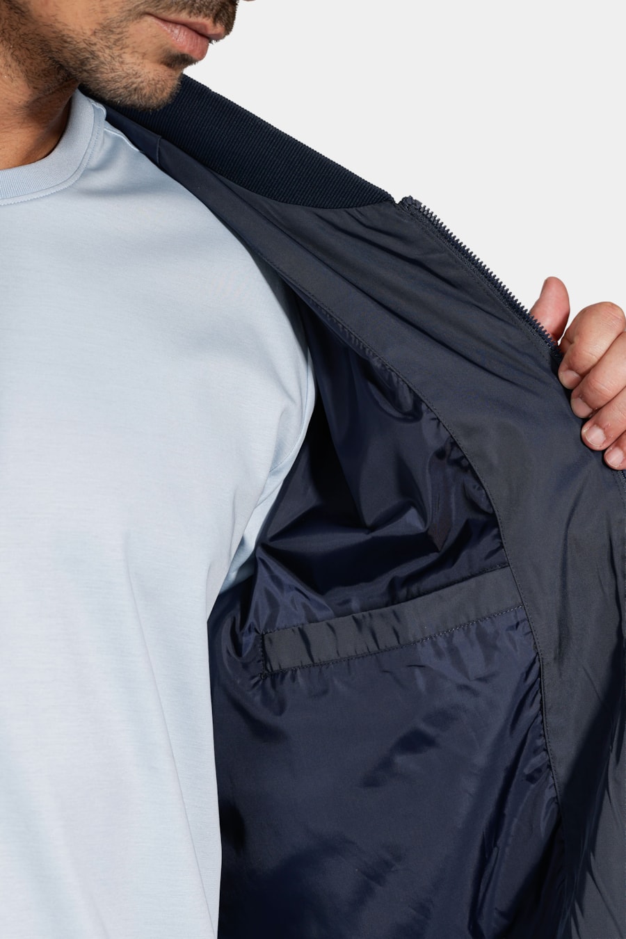 Jaqueta Bomber Nylon Liquid Repeller Marinho — foto 5 de 8