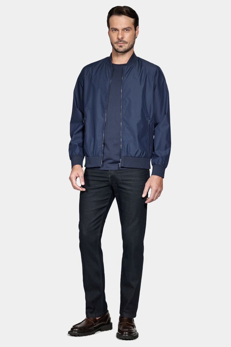 Jaqueta Bomber Nylon Marinho