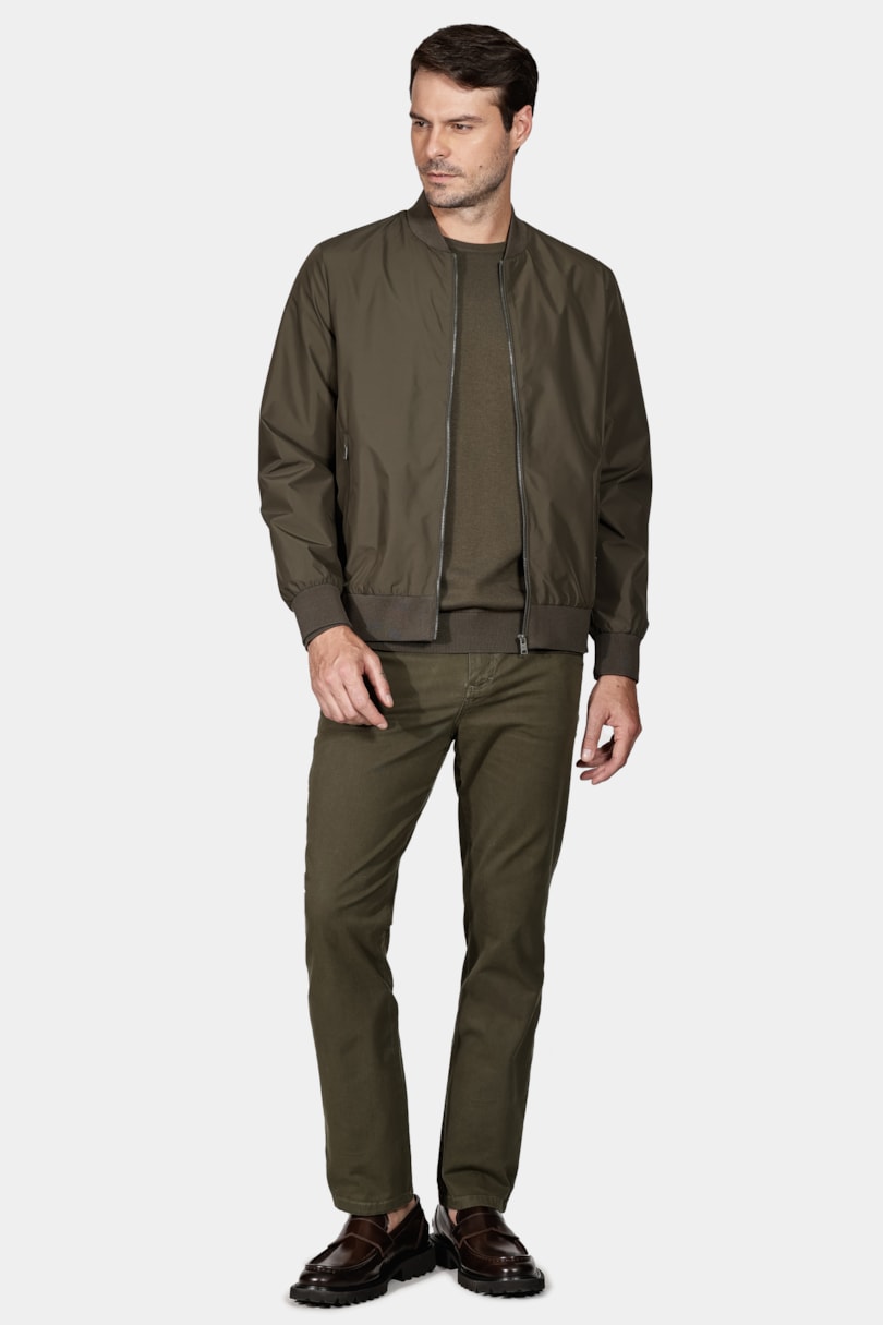 Jaqueta Bomber Nylon Verde Militar