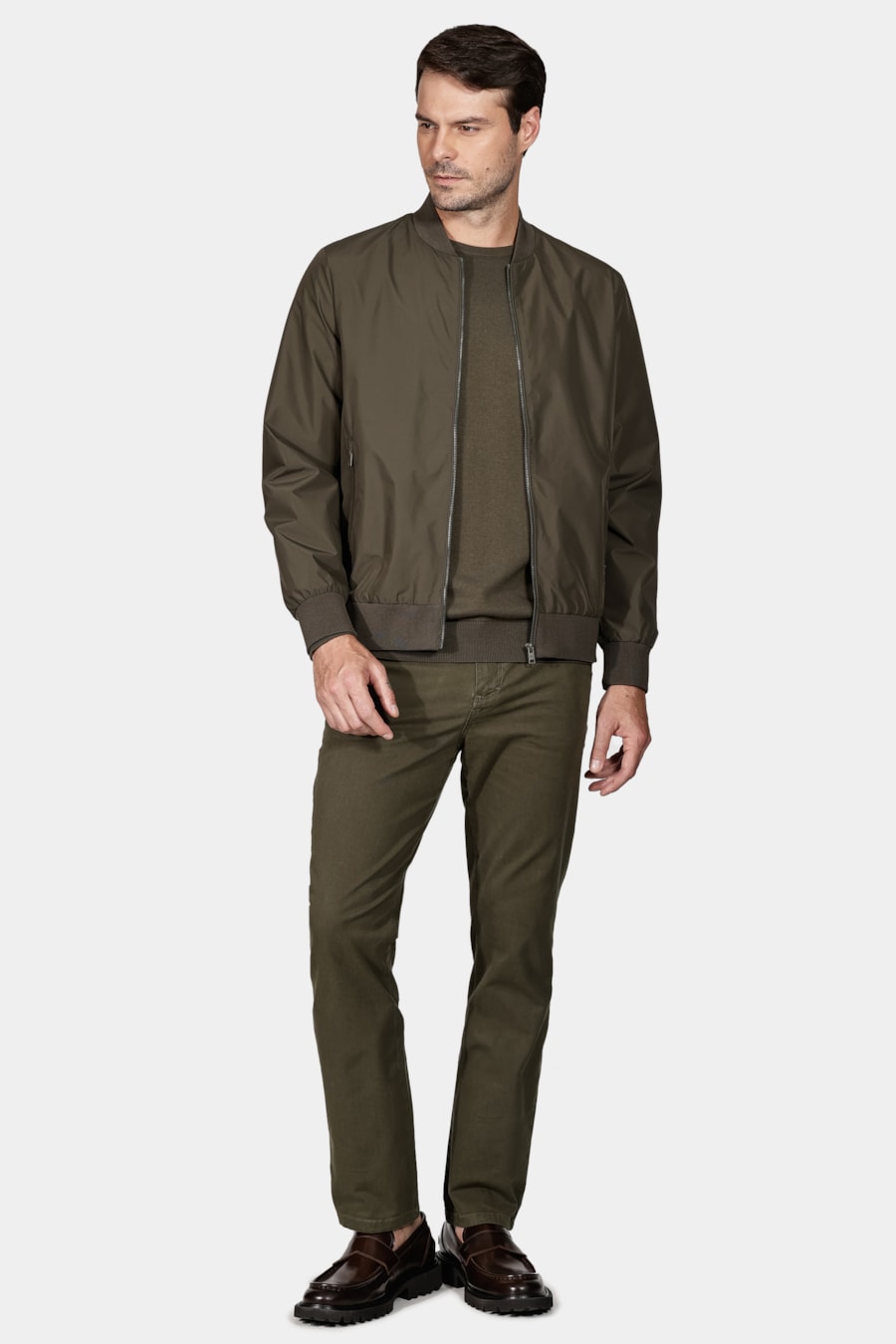 Jaqueta Bomber Nylon Verde Militar — foto 2 de 6