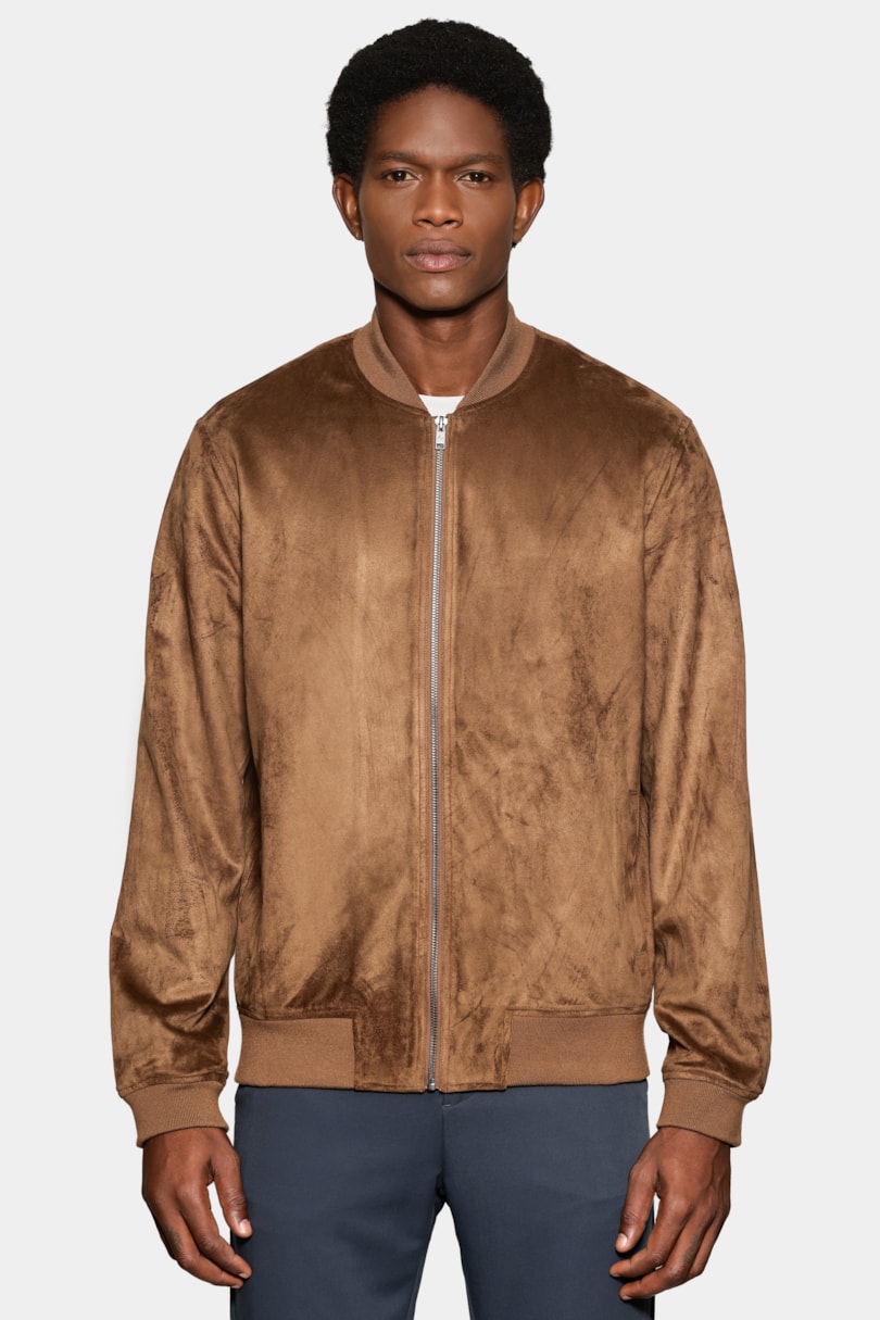 Jaqueta Bomber Suede Charuto