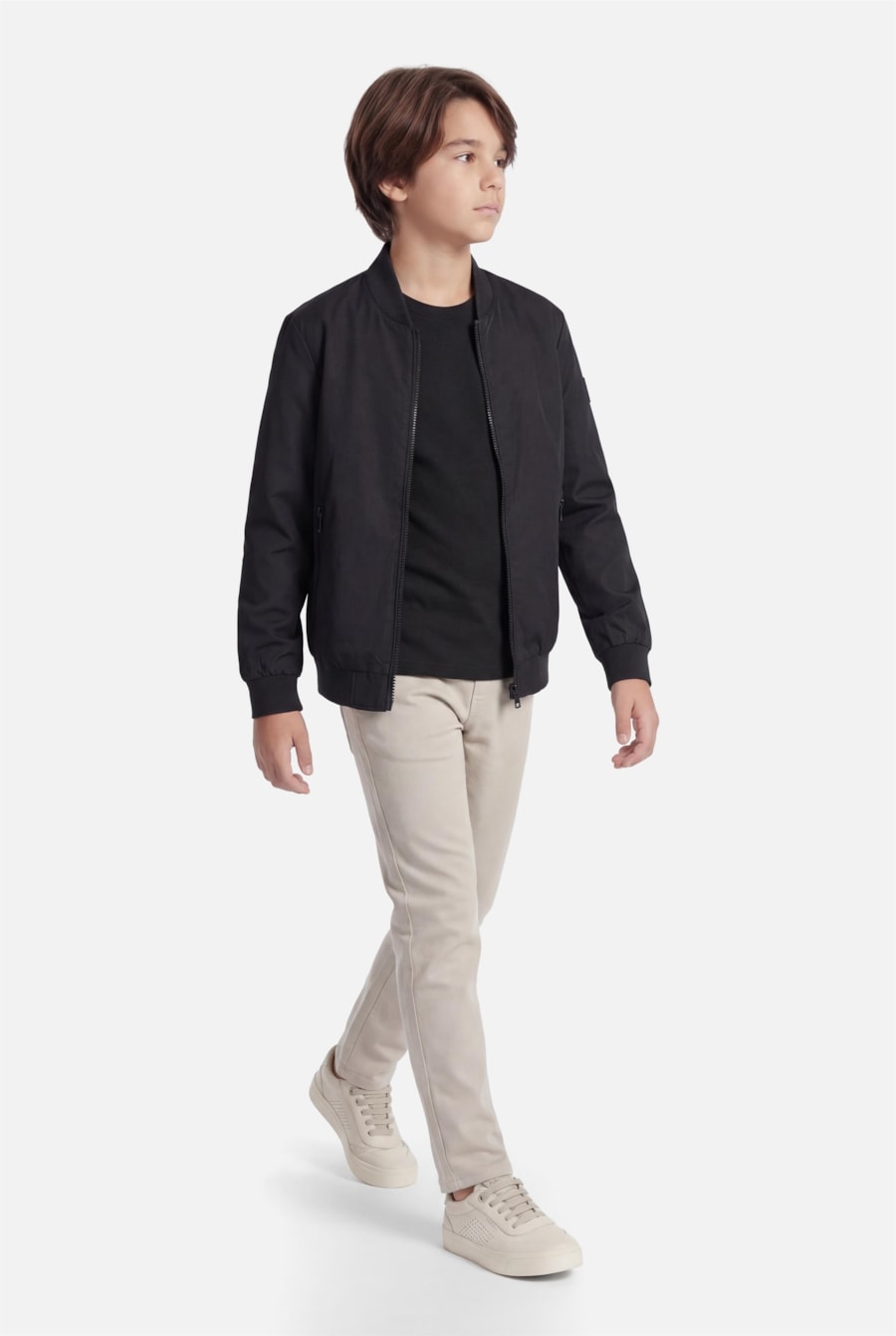 Jaqueta Infantil Bomber Nylon Preto — foto 2 de 6