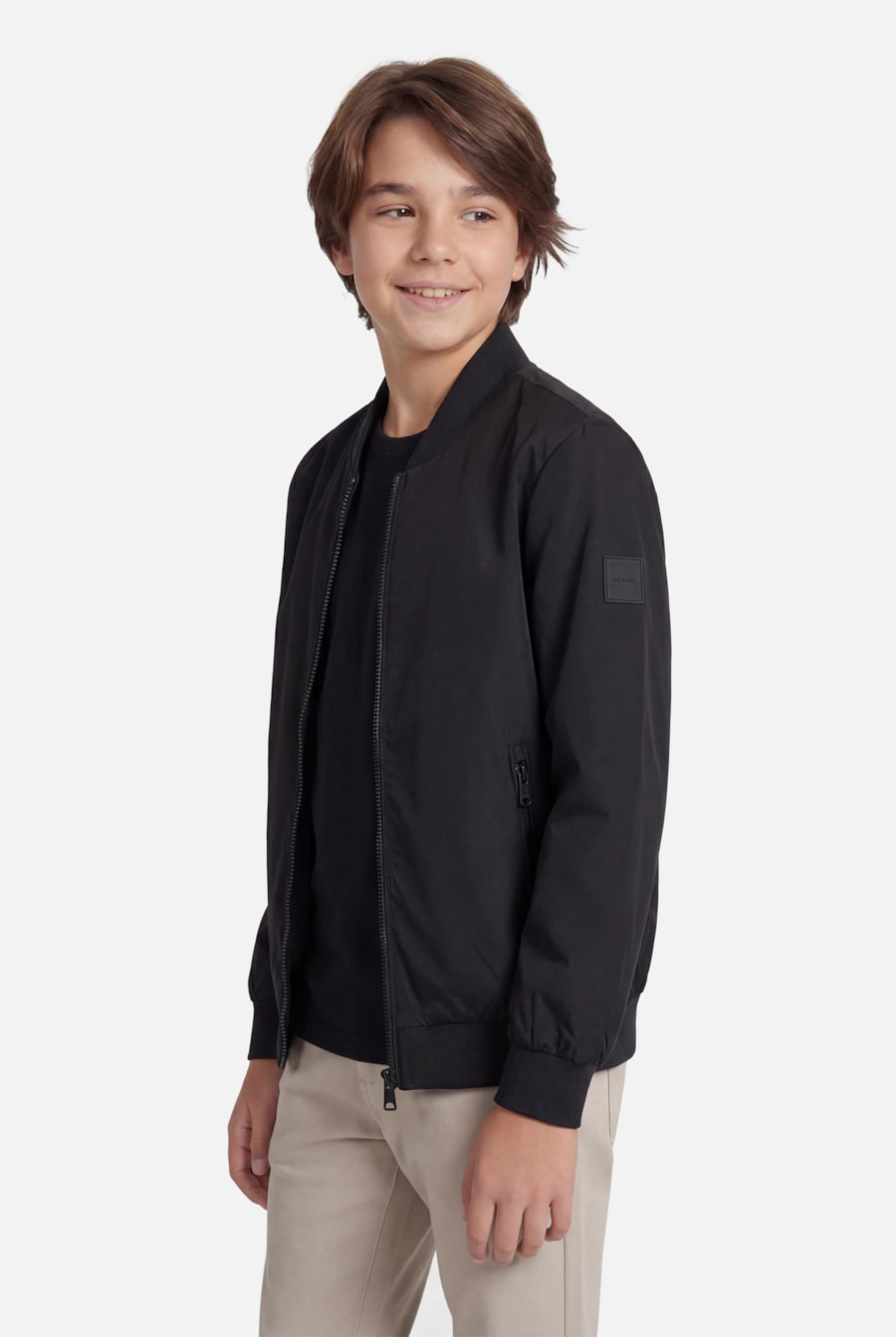 Jaqueta Infantil Bomber Nylon Preto — foto 3 de 6