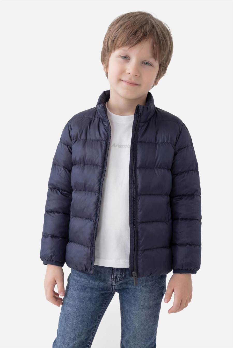 Jaqueta Infantil Puffer Rip Stop Marinho — foto 1 de 3