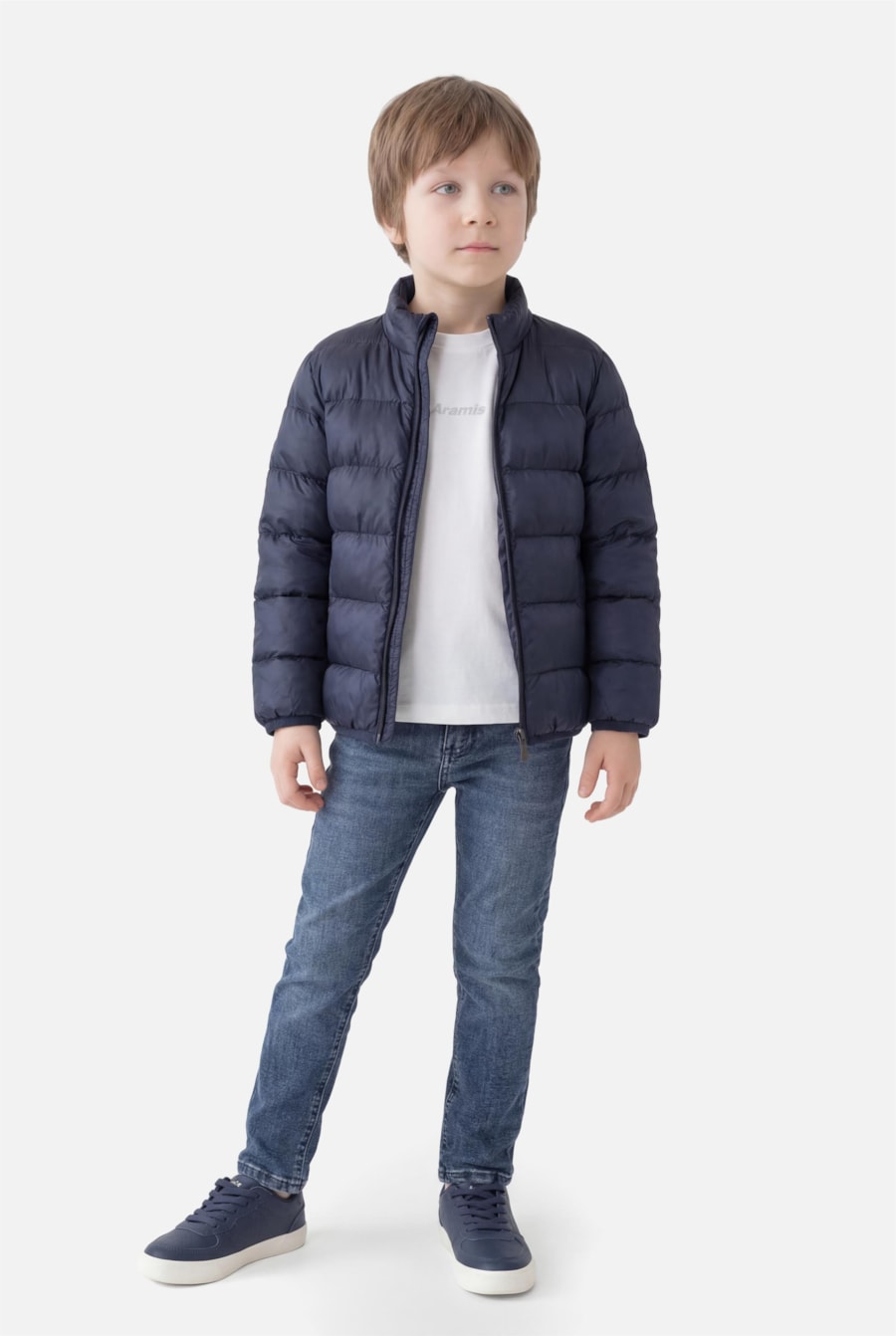 Jaqueta Infantil Puffer Rip Stop Marinho — foto 2 de 3